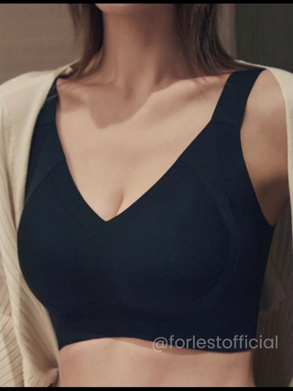 Forlest Black Comfort Wireless Bralette